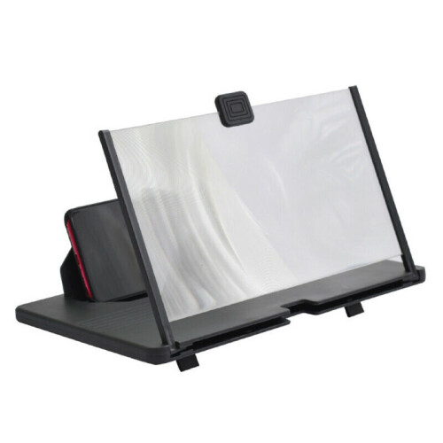 (Black) 3D HD Folding Adjustable Mobile Phone Screen Magnifier Amplifier Stand Portable