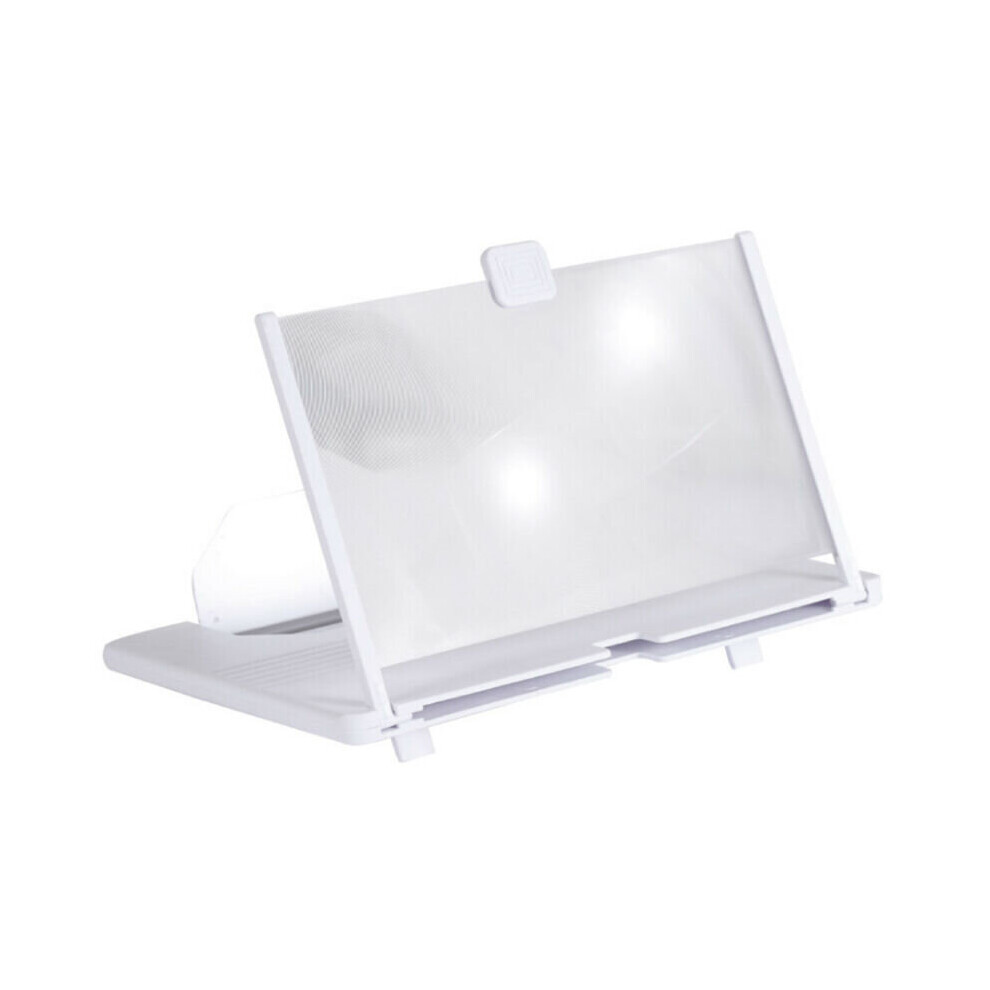 (White) 3D Hd Folding Adjustable Mobile Phone Screen Magnifier Amplifier Stand Portable White 795340570749