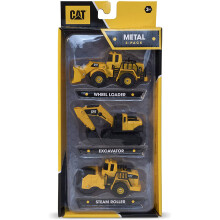 CAT Metal Diecast 3-Pack: Wheel Loader, Steam Roller & Excavator - 82274