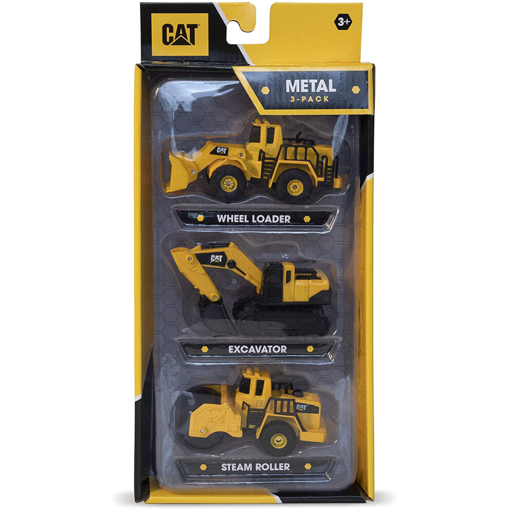 CAT Metal Wheel Loader/Steam Roller/Excavator - 3 Pack - 82274