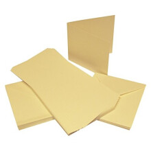 Craft UK W104 6x6 Linen Card and Envelope Pack of 50 - Ivory