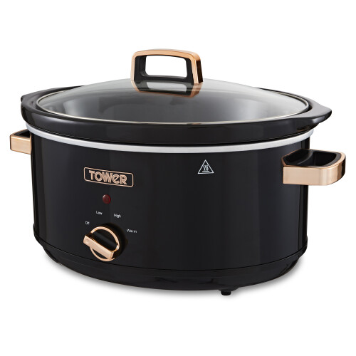 Tower T16019RG Slow Cooker 6.5L Black and Rose Gold