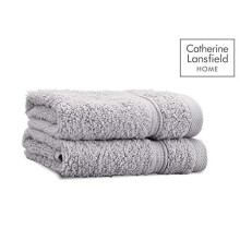 Catherine Lansfield Zero Twist Face Cloth Pair Silver