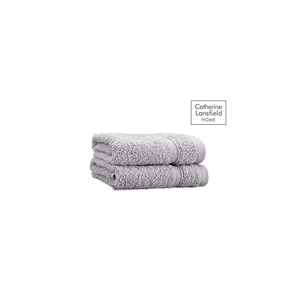 Catherine Lansfield Silver Zero Twist Face Cloth Pair