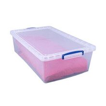 Really Useful Products 43 Litre Box, Nestable Clear, Pack of 3 in Card