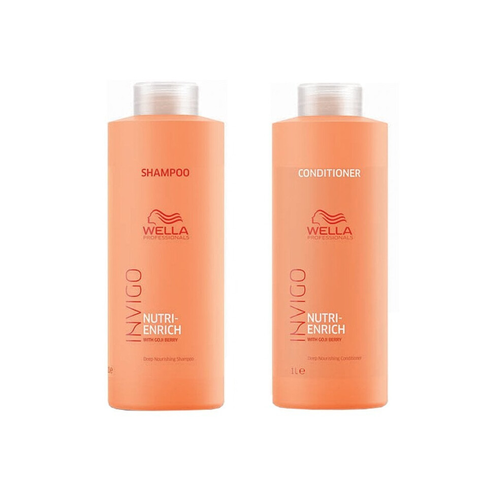 Wella INVIGO Nutri-Enrich Deep Nourishing Shampoo 1000ml and Conditioner 1000ml