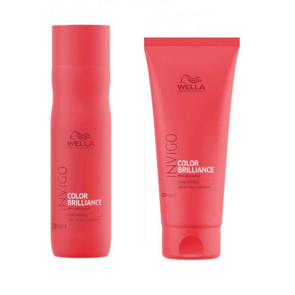 Wella INVIGO Color Brilliance Color Protection Fine/Normal Shampoo 250ml and Vibrant Color Conditioner 200ml