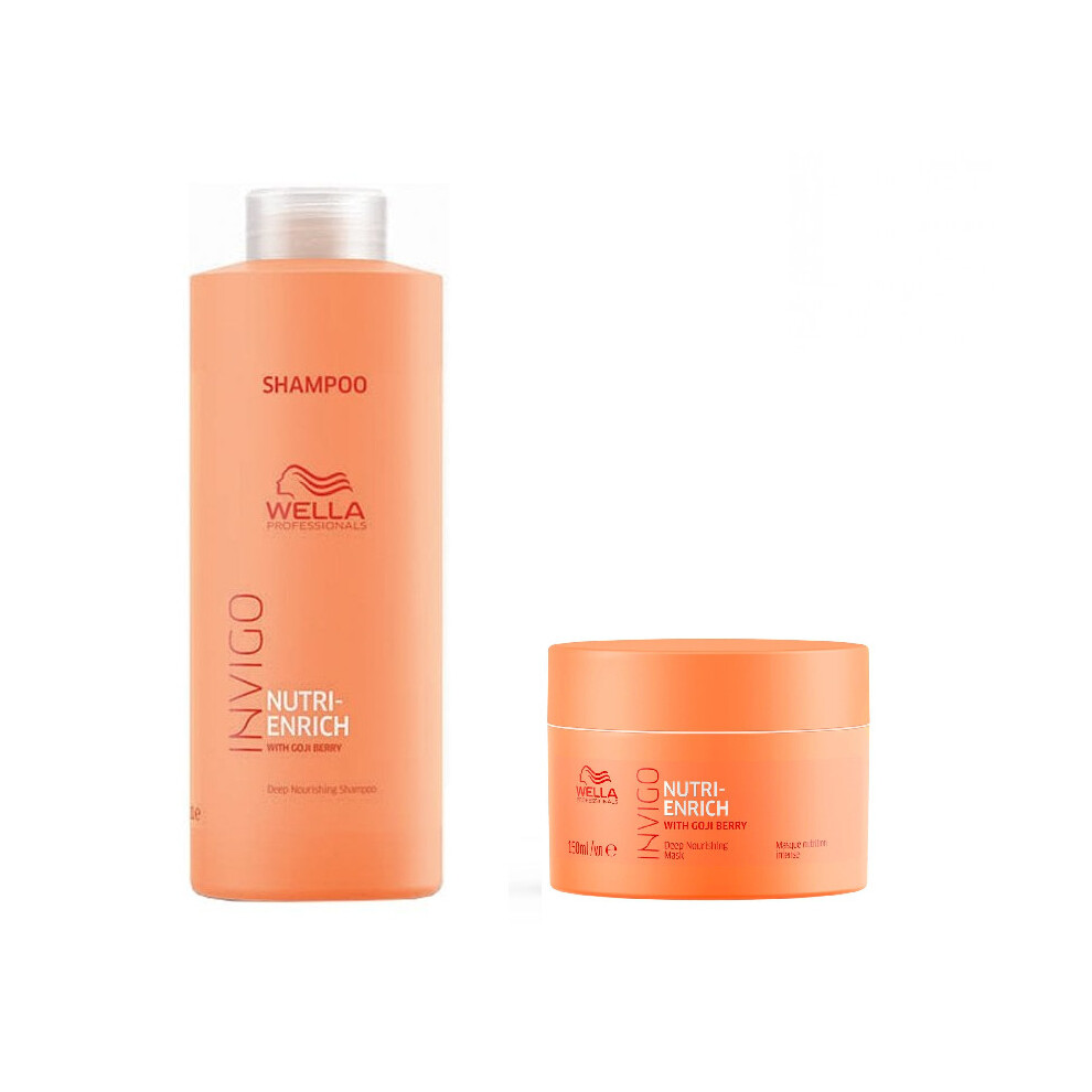 Wella INVIGO Nutri-Enrich Deep Nourishing Shampoo 1000ml and Mask 150ml