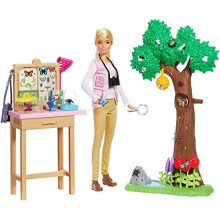 Barbie Entomologin Puppe und Spielset, inspiriert von National Geographic für Kinder ab 3 Jahren