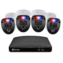 Swann CCTV Kit, 8 Channel 1080p Full HD 1TB HDD DVR-4680 with 4 x PRO-1080SL Enforcer Bullet Analogue CCTV Cameras - Works with Google Assistant and A
