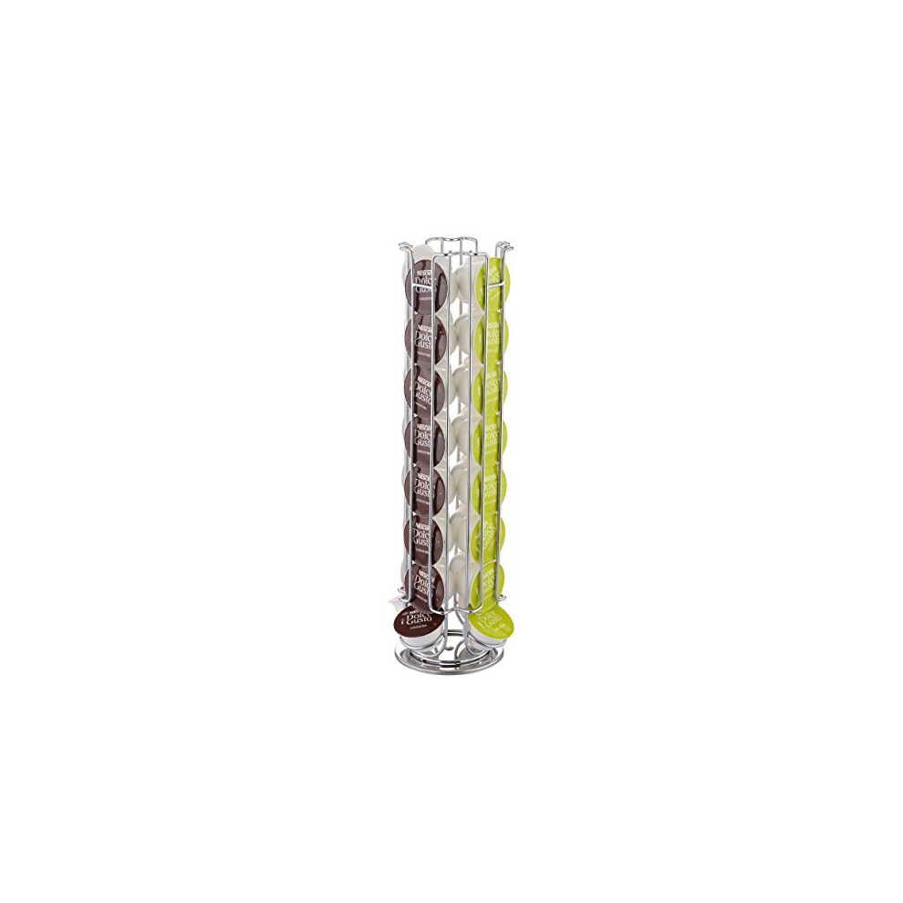 EXZACT EX-DG031-32 Coffee Capsule Holder, Compatible with Dolce Gusto Capsules (32pcs) Ã¢ÃÃ Rotating Pod Tower Rack