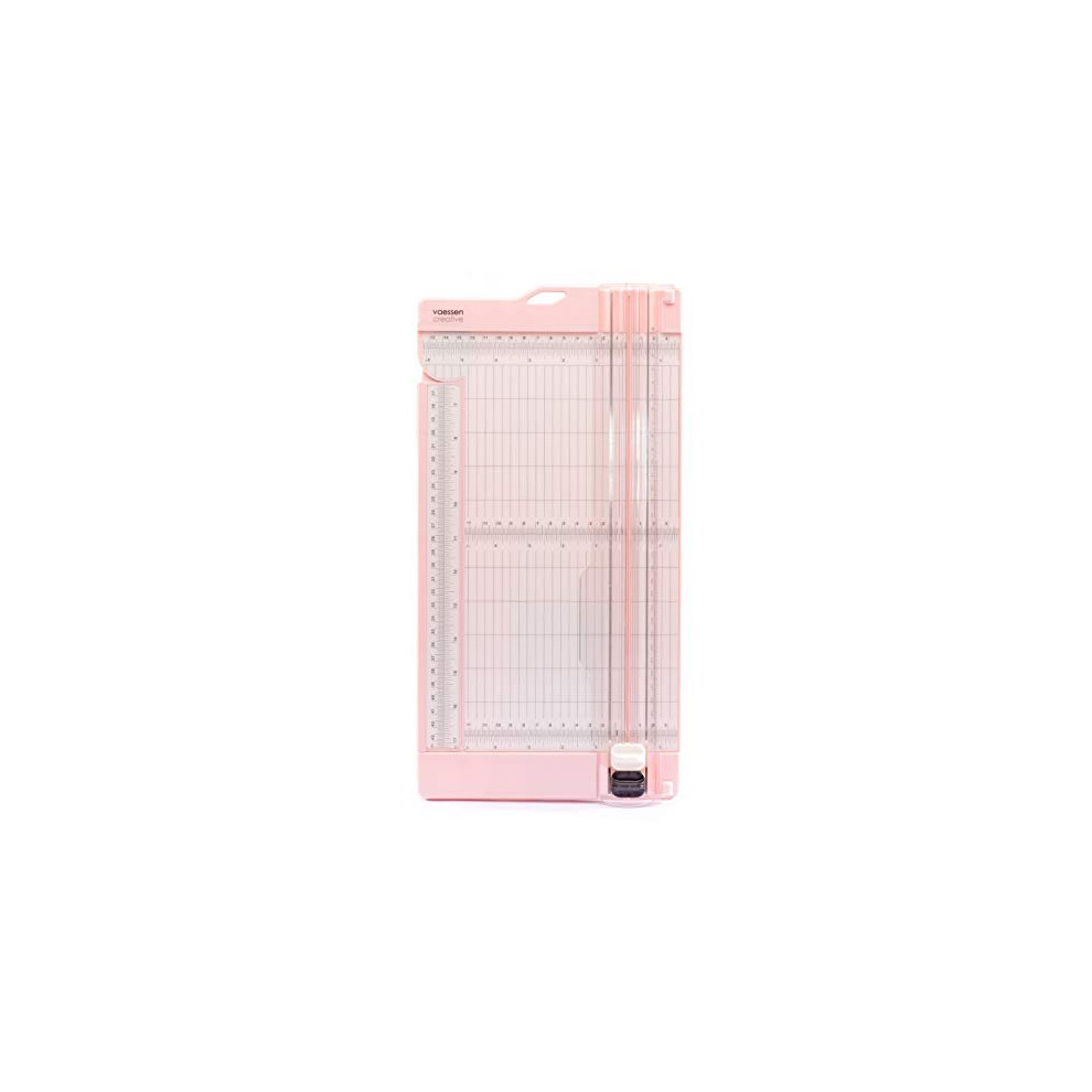 Vaessen Creative Trimmer and Scoring Board 6" for Scrapbooking, Cardmaking and Other Paper Crafts, Pink, 15,2 x 30,5 cm