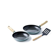GreenPan Frying Pan Set with Slotted Turner, Non Stick, Toxin Free Ceramic Pans - Induction, Oven & Dishwasher Safe Cookware - 20/24 cm, Blue