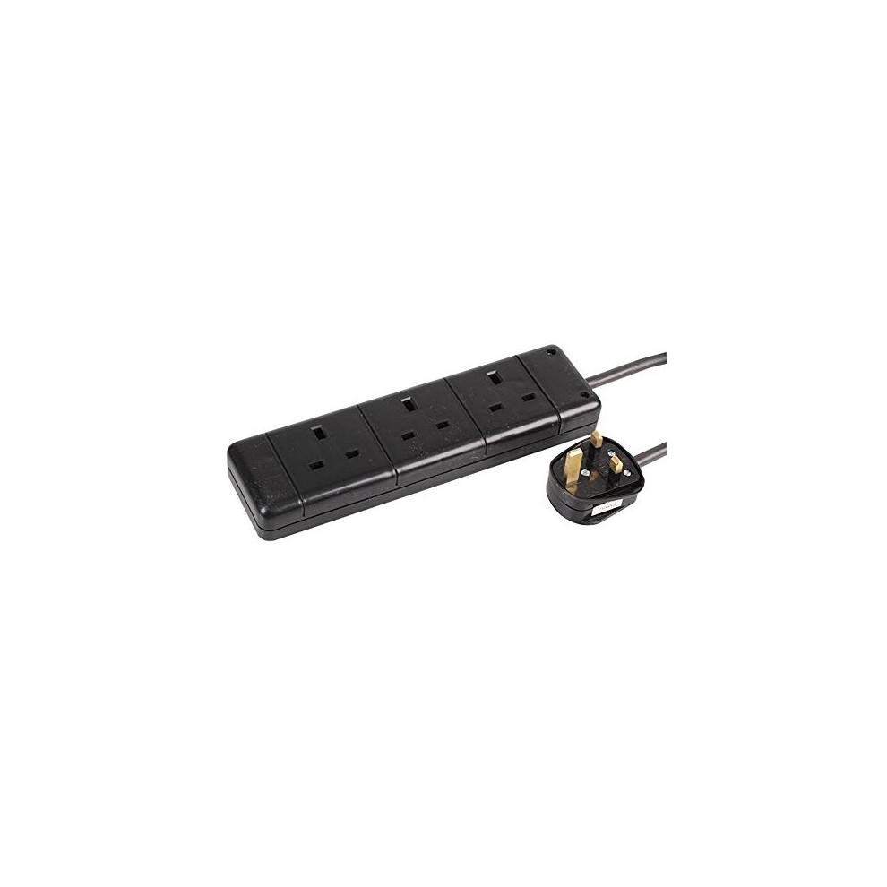 PRO ELEC - Extension Lead, 3 Socket, 2 Metres (Black)