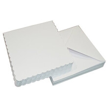 Craft UK 1076 7 x 7 inch Scalloped Card and Envelope pack of 25 - White