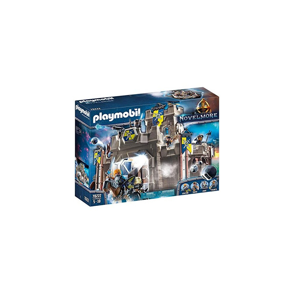 Playmobil 70222 Knights Toy Novelmore Castle Fortress with Stone Thrower and Water Cannon