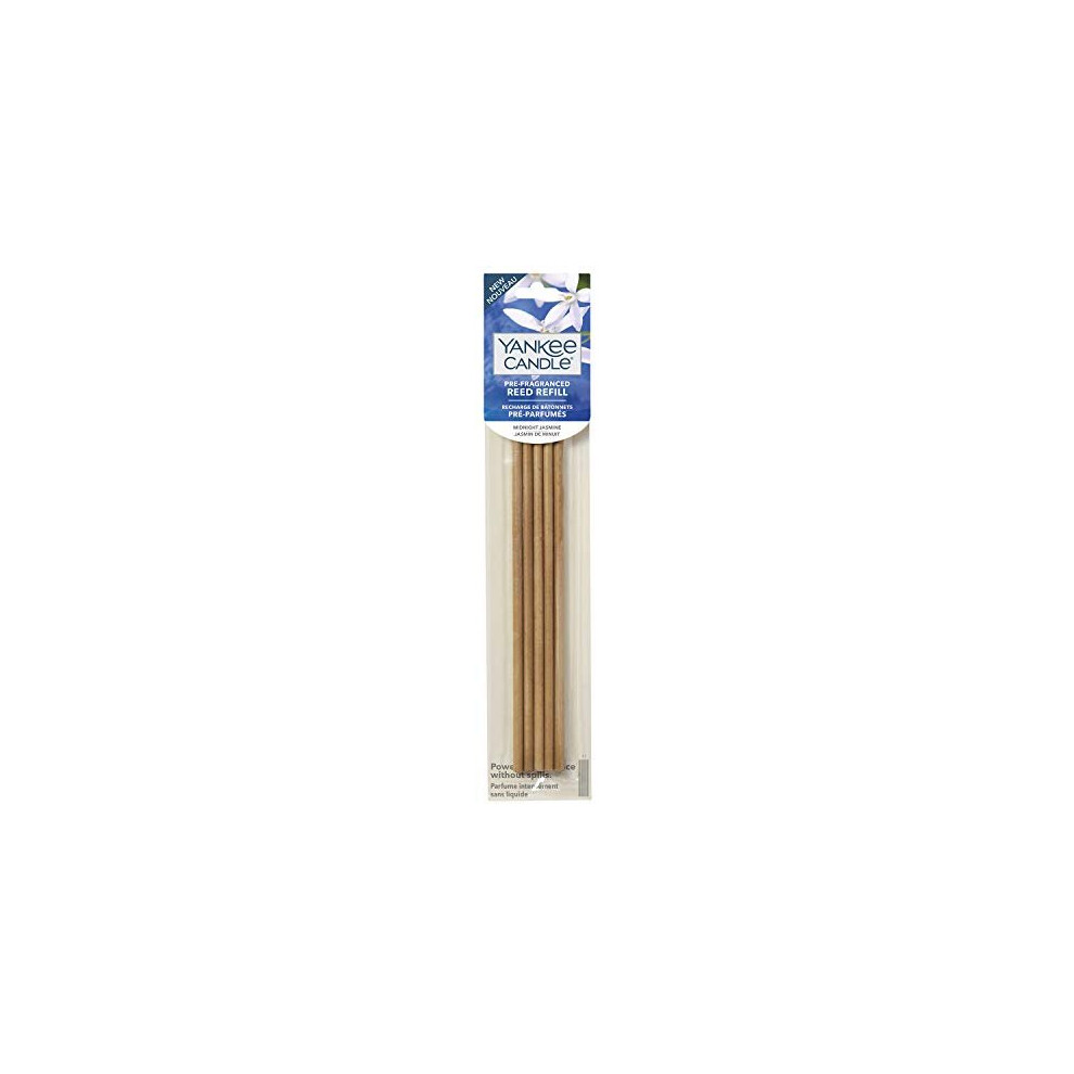 Yankee Candle Pre-Fragranced Reed Diffuser Refill Sticks, Midnight Jasmine, 5 Count