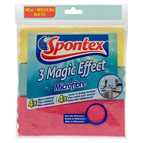 Spontex Magic Effect Microfibre Cloths, Pack of 3