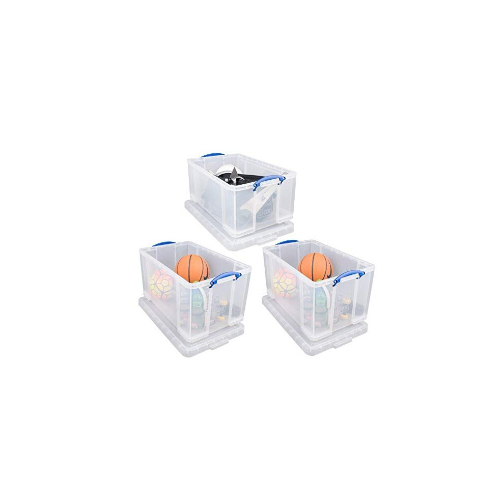 Really Useful Box 2x 84 Litre + 1x64 Litre Storage Box Clear