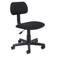 Office Essentials Office Chair for Home No Arms, Small Office Computer Chair, Height Adjustable Desk Chair, Fabric, Black
