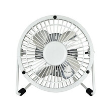 Status 4" Mini USB Powered Desk Fan - White Metal Finish, SUSBWHWFAN1PKB4