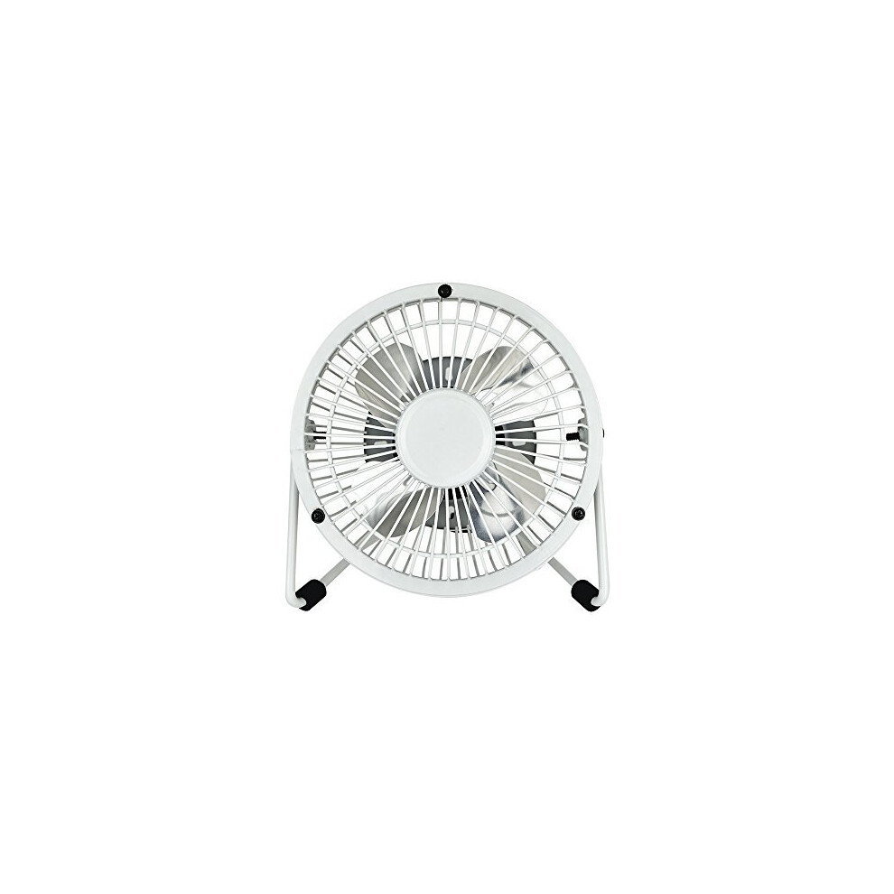 Status 4" Mini Usb Powered Desk Fan - White Metal Finish, Susbwhwfan1pkb4