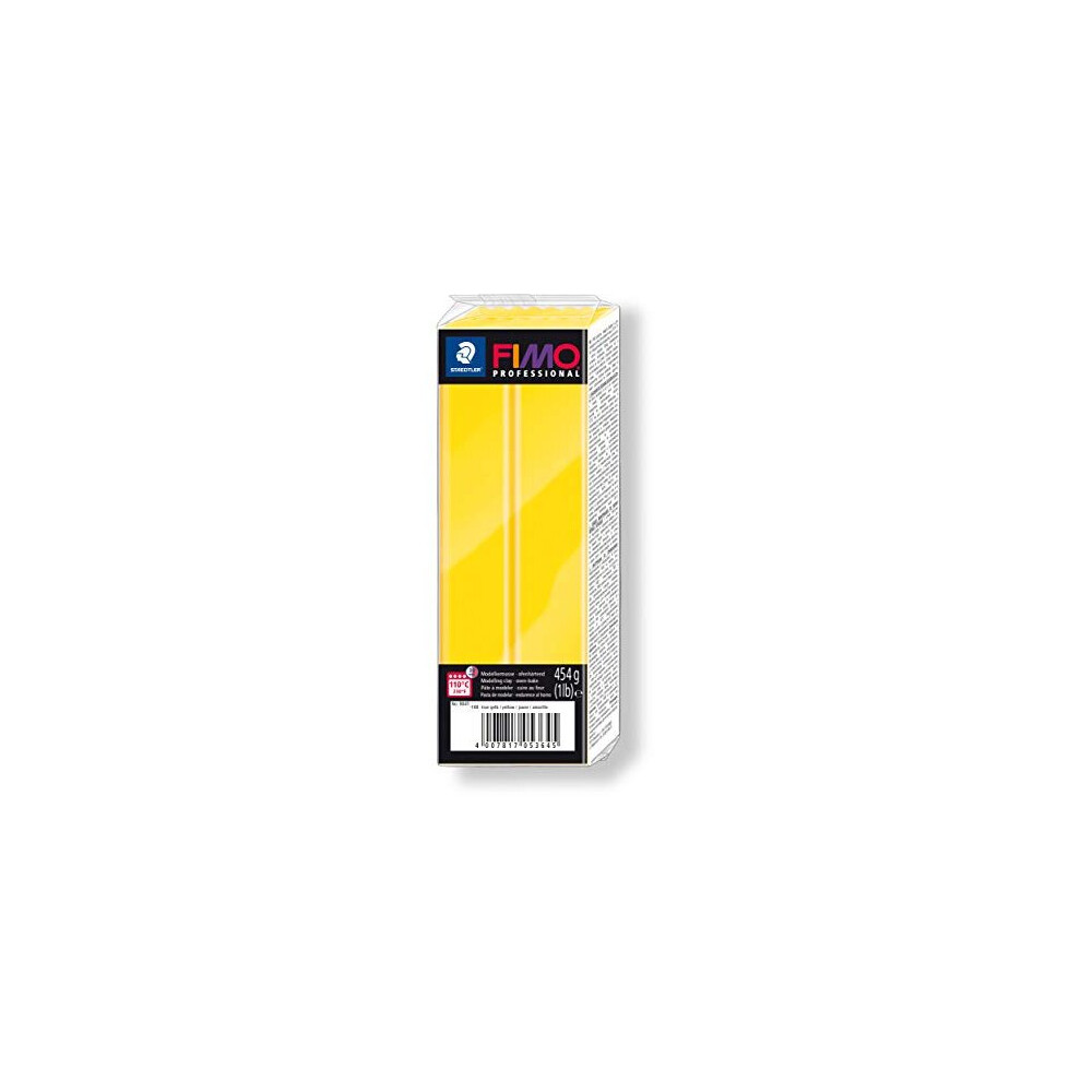 STAEDTLER FIMO Professional 8041-100 oven-hardenening modelling clay 454g, True yellow