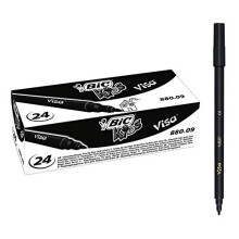 BIC Kids Visa Colouring Pens - Black - Box of 24 Fine-Tip Felt Pens For Drawing and Colouring