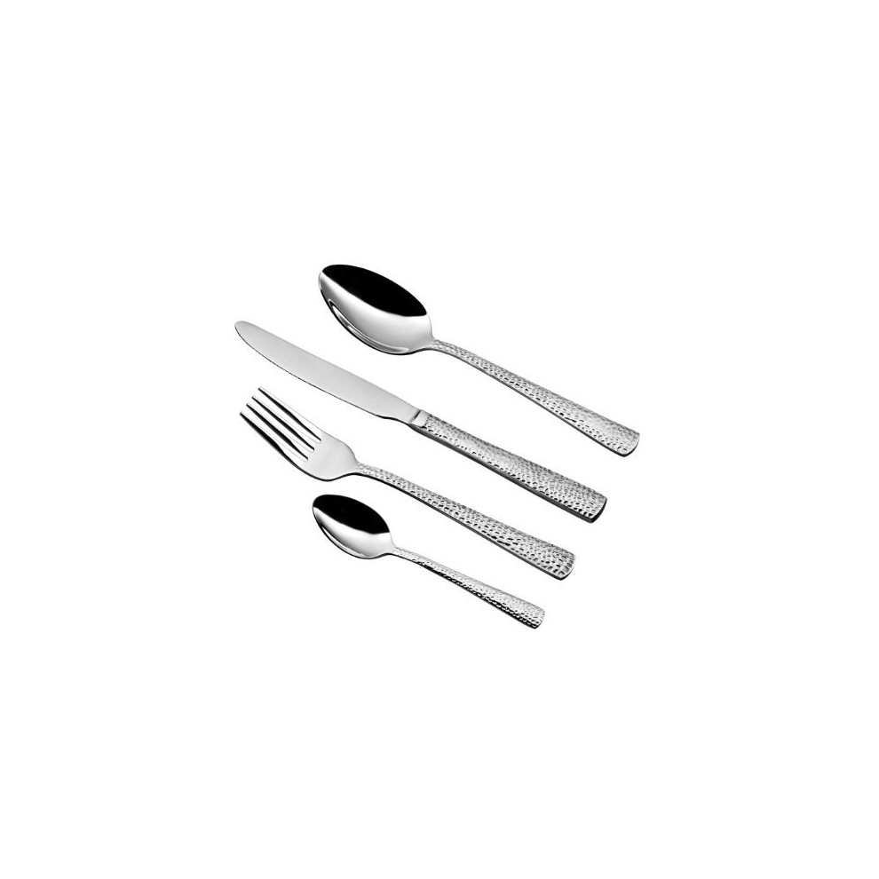 Premier Housewares Cutlery Sets Hammered Design Knife And Fork Set Knives And Forks Set Spoons Cutlery 24 Pieces