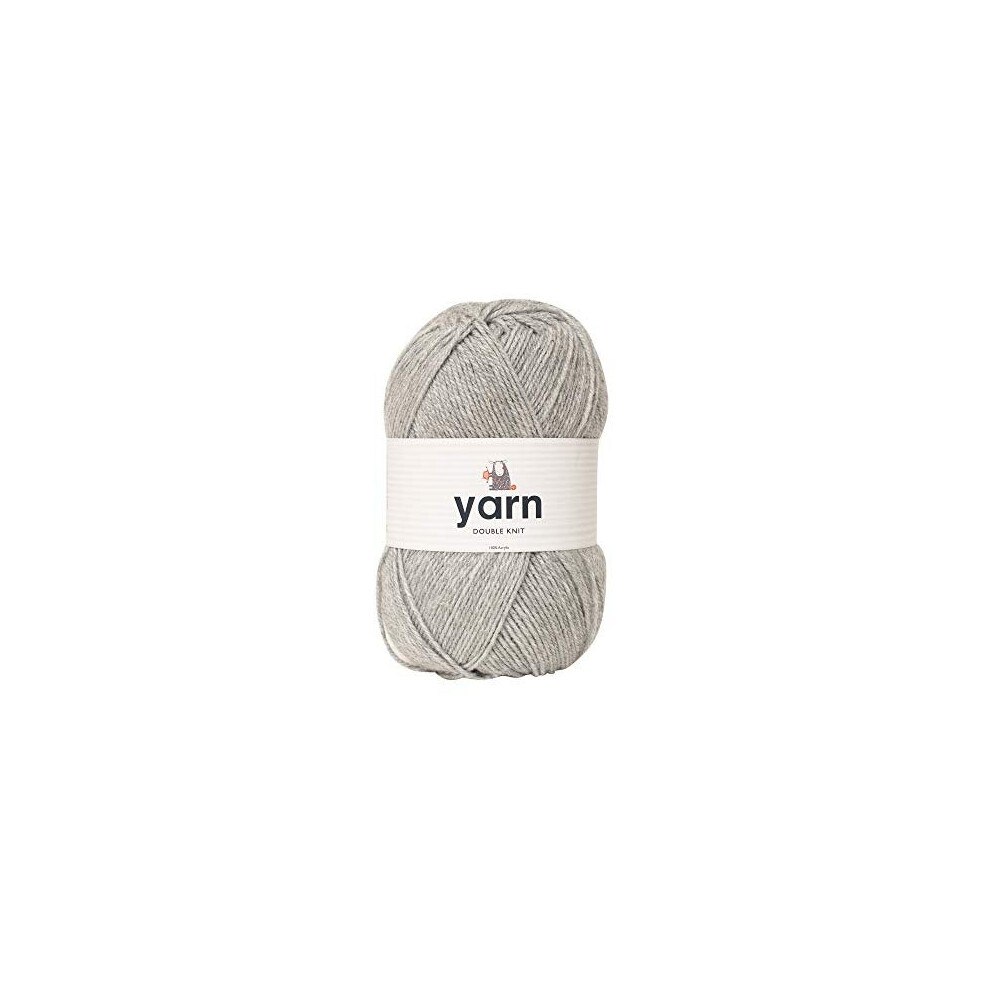 Korbond 100g Light Silver-Grey Double Acrylic (Available in 27 Colours) -Lightweight, Hypoallergenic & Durable Yarn âÃÃ Ideal for Jumpers, Blanket