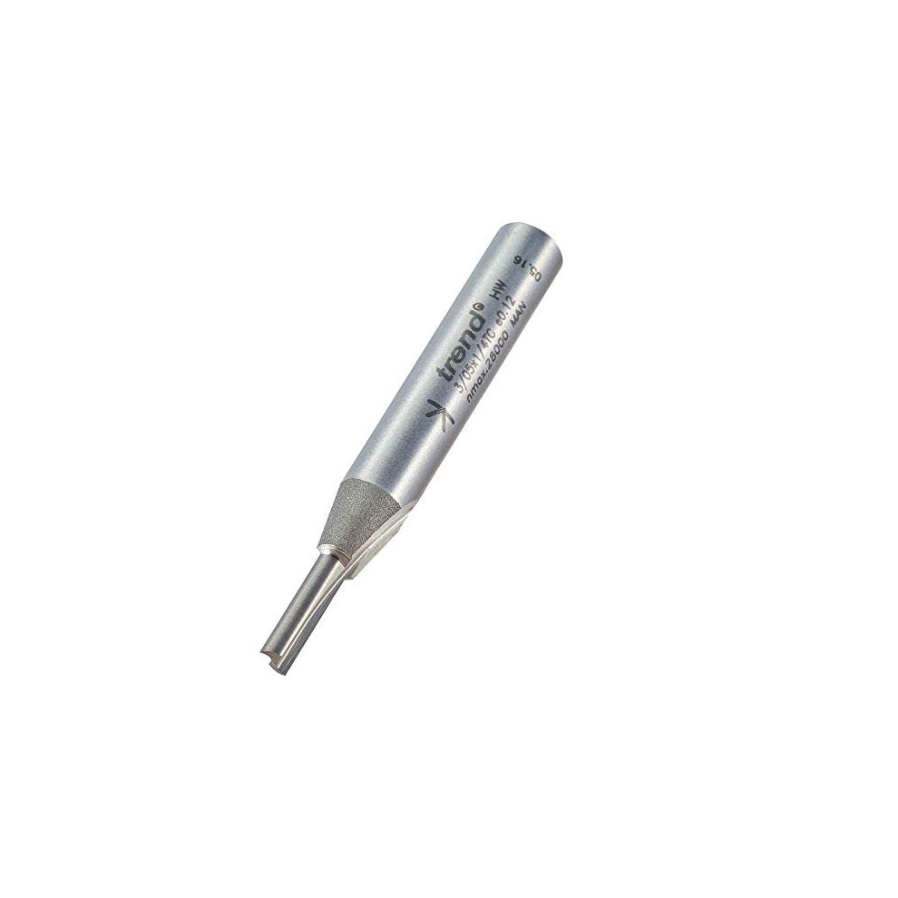 Trend Professional 1/4" Shank Straight Router Cutter Bit-Ref: 3/05X1/4TC Diameter 3mm Cutting Length 11mm Tungsten Carbide Tipped Two Flute