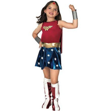 Rubie's Official Children's Deluxe Wonder Woman - Fancy Dress Costume, 147 cm - Large, 8-10