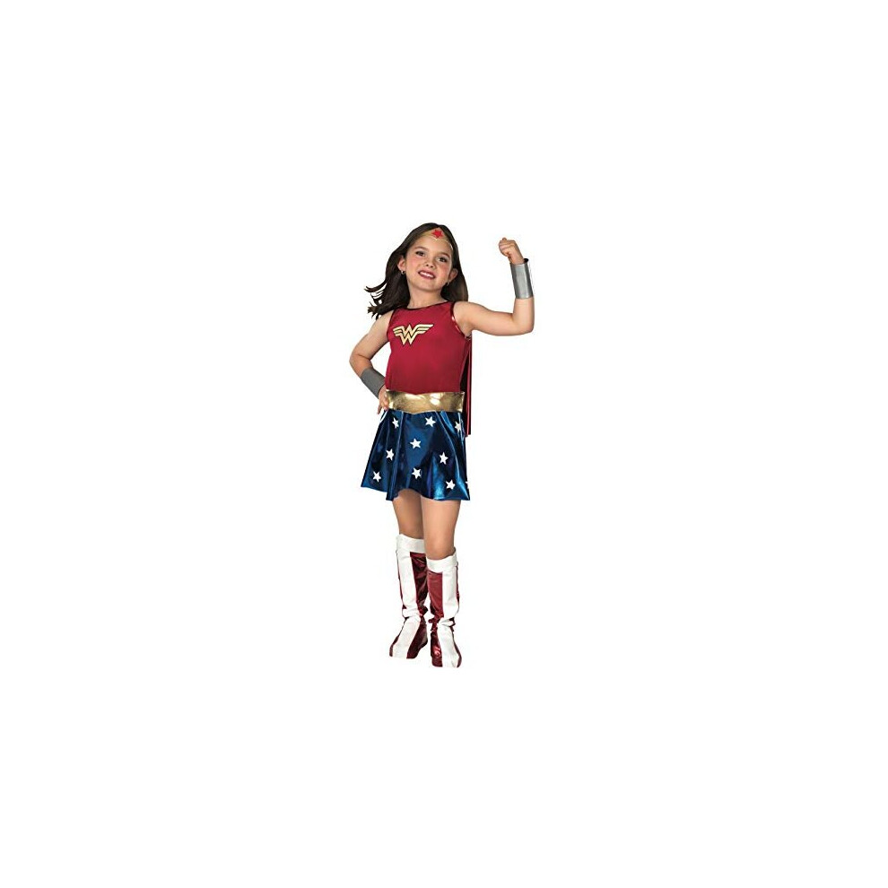 Rubie's Official Children's Deluxe Wonder Woman - Fancy Dress Costume, 147 cm - Large, 8-10