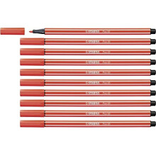 Premium Felt Tip Pen - STABILO Pen 68 Light Red Box of 10