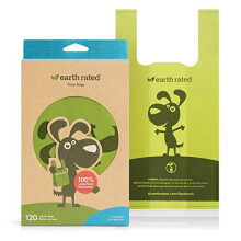 Earth Rated Dog Poo Bags, 120 Extra Thick and Strong Biodegradable Dog Bags for Poo with Easy-tie Handles, Guaranteed Leak-proof, Unscented, Not on Ro