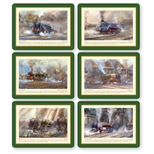 Steam Locomotive Table Mats (6), 29 x 21 cm