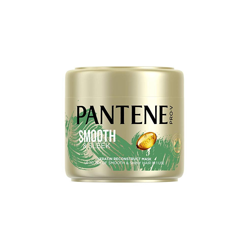 Pantene Smooth And Sleek Hair Mask, Protects For Smooth And Silky Hair, 300 Ml