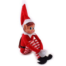 GLOW Natale Elf Comportamento Cattivo Peluche, 30 cm, con Braccia Attaccabili per Esposizione (Ragazza)