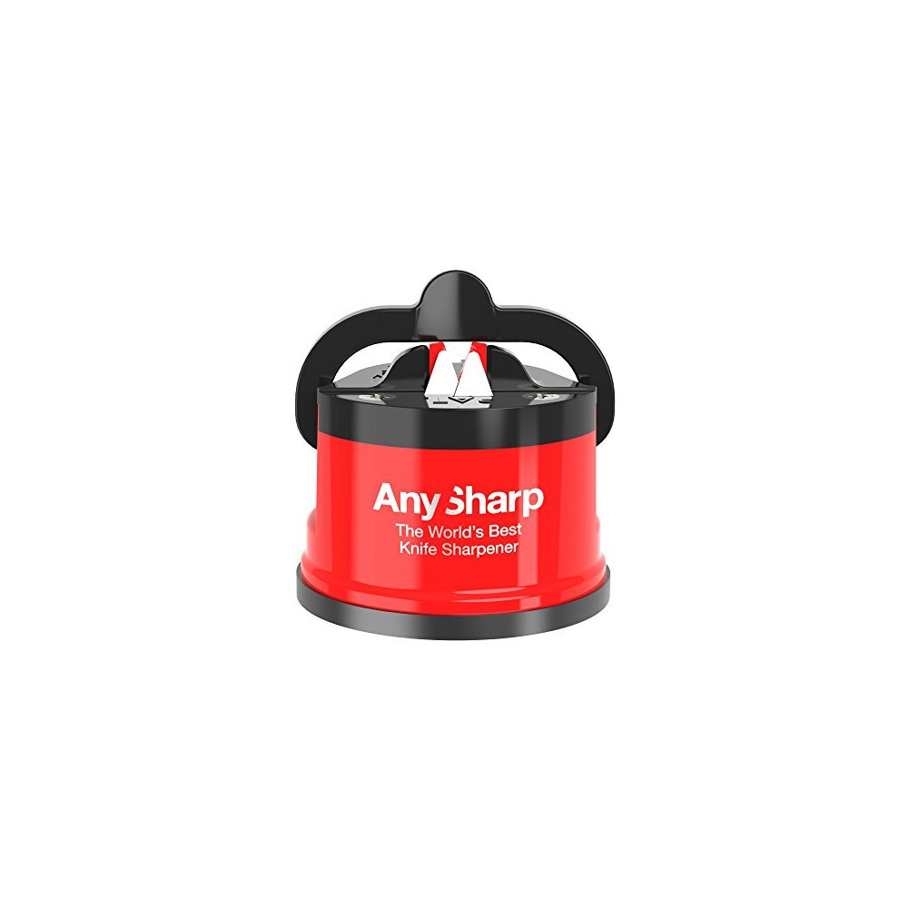 AnySharp 'Editions' World's Best Knife Sharpener with PowerGrip, Red