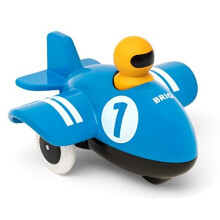 Brinquedo de madeira BRIO - Avião Push &amp; Go - Azul - Para crianças a partir de 12 meses
