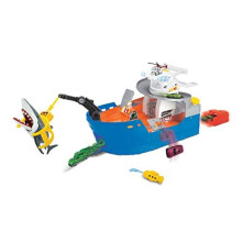 Dickie Toys 203779001 Shark Attack Lifeboat and Die-Cast Vehicle Light and Sound Launching Ramp, Multicoloured, Grâââüe: 41 x 18,5 x 22 cm