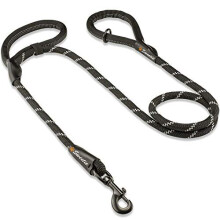 Sweetie Rope Dog Lead - Strong Leash Black with 2 Comfortable Padded Handles 5 FT for Medium & Large Size Pets - Reflective, Weather Resistant & O-Rin