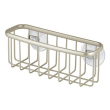 iDesign Axis Sink Caddy, Metal Kitchen Sink Organiser, Ideal as Dish Sponge Holder, Matte Silver