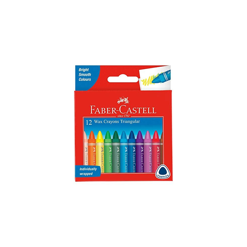 Faber Castell 12 Triangular Wax Crayons