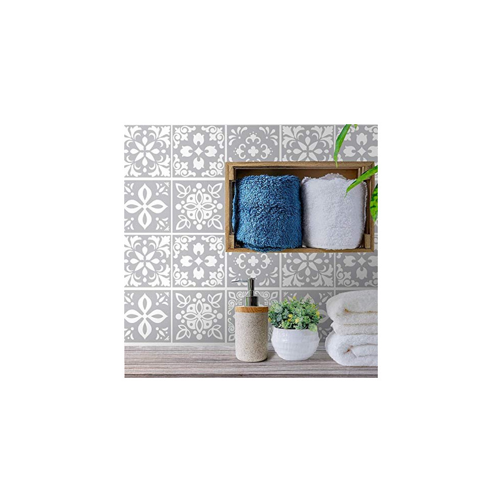 Walplus Wall Tile Sticker Set - 15 X 15 Cm (6 X 6 In) - 24 Pcs, Diy Art, Home Decorations, Decals, Kitchen Decor, Bathroom Ideas, Peel And Stick Backs