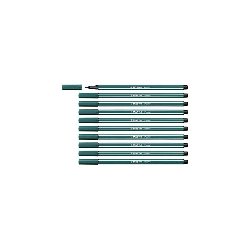 Premium Felt Tip Pen - STABILO Pen 68 turquoise Green Box of 10