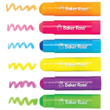 Baker Ross AT769 Baker Ross Neon Poster Paint Sticks in Classic Colours for Kids Arts and Crafts and Painting set (Pack of 6 x 10g), Assorted