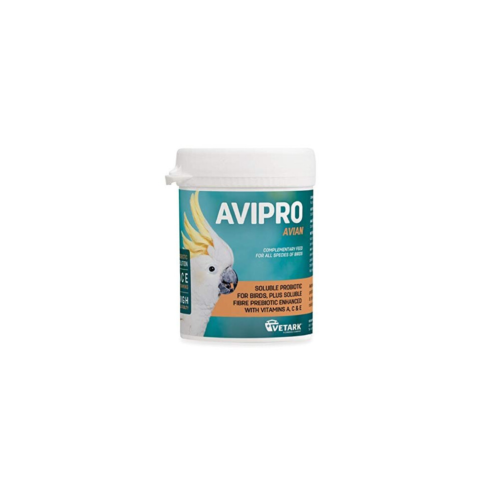 Vetark Avipro Avian Prebiotic & Probiotic Supplement - 100G Supports Digestive Health & Immunity In Birds