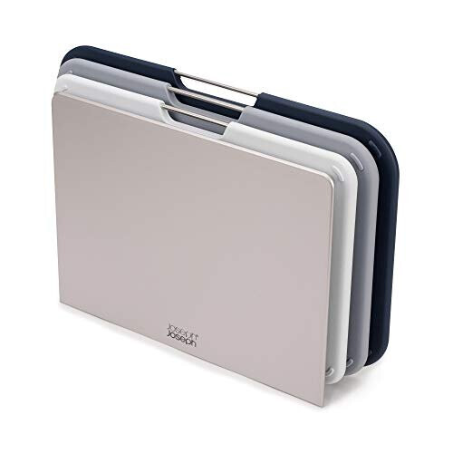 Joseph Joseph Nest 3-Piece Chopping Board Set with Storage Stand, Grey