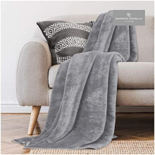 Gaveno Cavailia Super Soft Faux Fur Fleece Plain Throw Blanket, Silver, Double, 150 x 200 cm